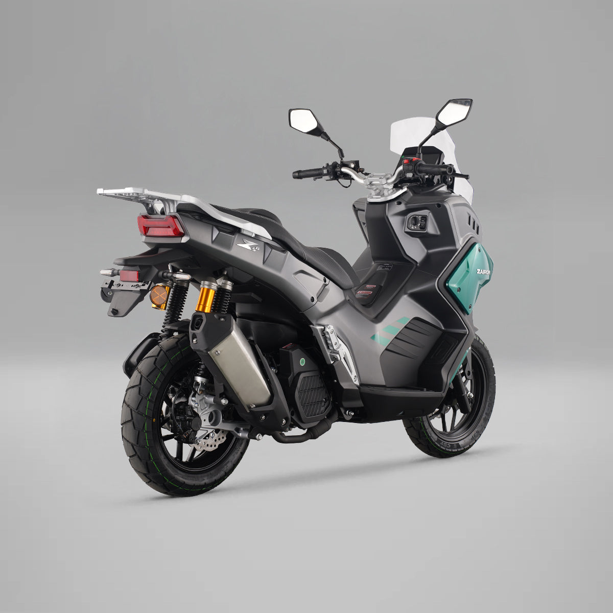 ZAIRON Zs8 Antracita/Verde - vista tres cuartos trasera derecha