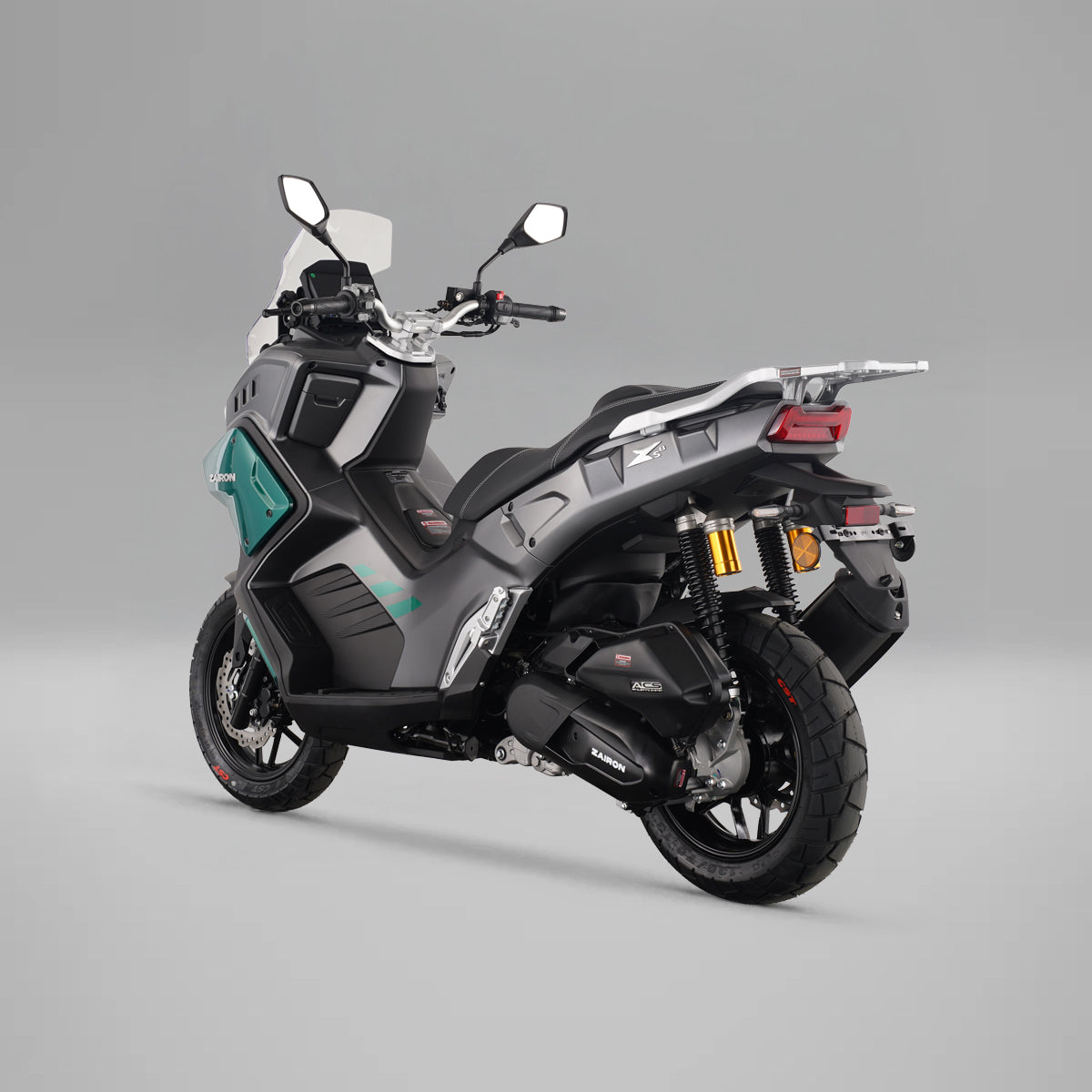 ZAIRON Zs8 Antracita/Verde - vista tres cuartos trasera izquierda